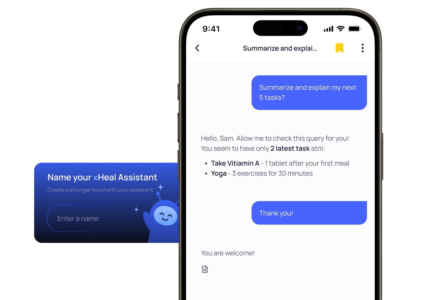xHeal Chat - ask your Digital Twin about your health data and get personalized answers