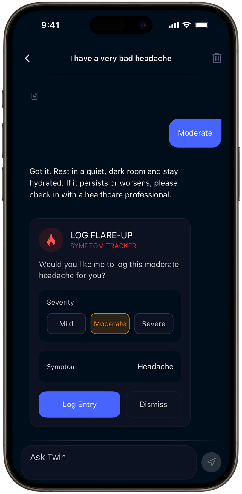xHeal Chat - ask your Digital Twin about your health data and get personalised answers