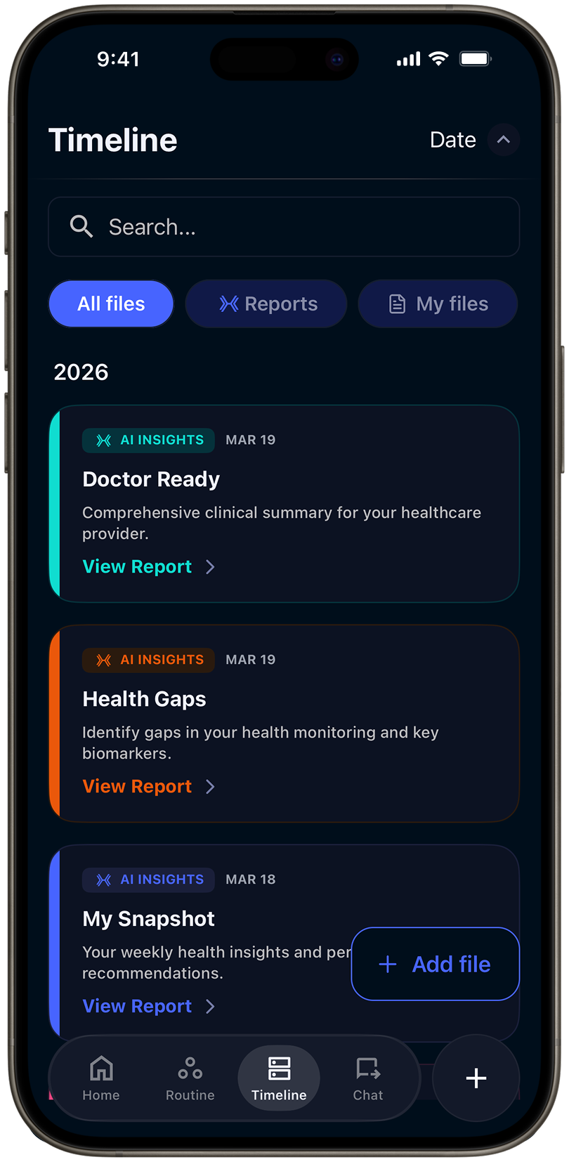 xHeal Specialist-Ready Reports - generate detailed health reports for your doctors, nutritionists, trainers, and therapists